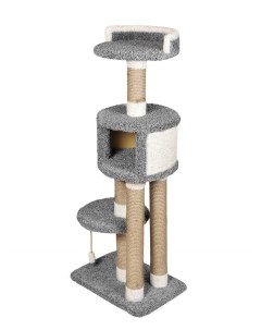 Комплекс для кошек Хвастун с домиком графит ковролин картон 153 см Комфорт хвостиков