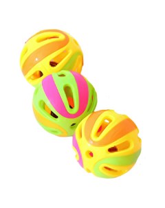 Игрушки для кошек мячик с колокольчиком разноцветные 3 шт Unic