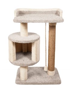 Комплекс для кошек Мурлыка игровой серый ковролин картон 97 см Комфорт хвостиков