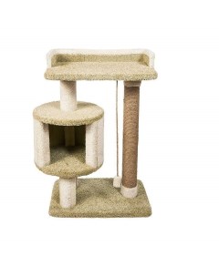 Комплекс для кошек Мурлыка игровой оливковый ковролин картон 97 см Комфорт хвостиков