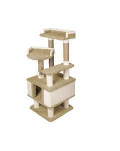 Комплекс для кошек Лапа игровой оливковый ковролин картон 149 см Комфорт хвостиков