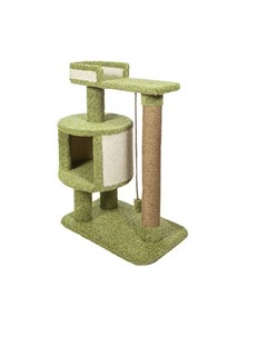 Комплекс для кошек Котейка игровой оливковый ковролин картон 90 см Комфорт хвостиков