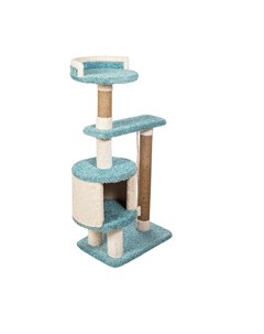 Комплекс для кошек Лаки игровой бирюзовый ковролин картон 135 см Комфорт хвостиков