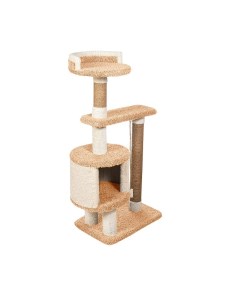 Комплекс для кошек Лаки игровой персиковый ковролин картон 135 см Комфорт хвостиков