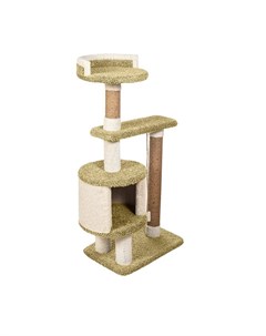 Комплекс для кошек Лаки игровой оливковый ковролин картон 135 см Комфорт хвостиков