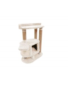 Когтеточка для кошек Феликс с домиком ваниль ковролин картон 107 см Комфорт хвостиков