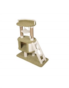 Комплекс для кошек Игруля игровой оливковый ковролин картон 122 см Комфорт хвостиков