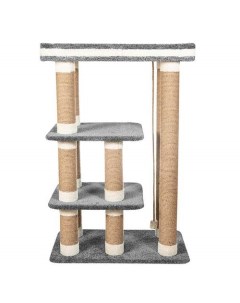 Комплекс для кошек Шалун с домиком и лежанкой графит ковролин 162 см Комфорт хвостиков