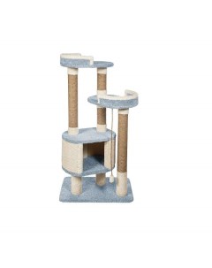Комплекс для кошек Шустрик с домиком голубой ковролин картон 133 см Комфорт хвостиков