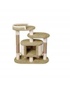Комплекс для кошек Лежанка игровой оливковый ковролин картон 108 см Комфорт хвостиков