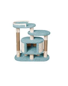 Комплекс для кошек Лежанка игровой бирюзовый ковролин картон 108 см Комфорт хвостиков