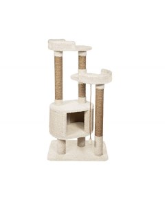 Комплекс для кошек Шустрик с домиком ваниль ковролин картон 133см Комфорт хвостиков