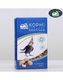 Корм Пижон для средних попугаев с орехами 400 г 2 шт Nobrand