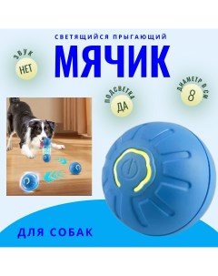 Игрушка для собак Bouncing Ball Мяч с подсветкой синий пластик 8 см Top-store