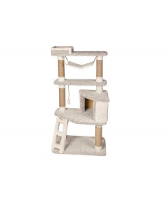 Комплекс для кошек Кошкин дом игровой серый ковролин картон 163 см Комфорт хвостиков