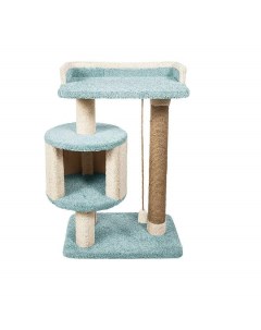 Комплекс для кошек Мурлыка игровой бирюзоввый ковролин картон 97 см Комфорт хвостиков