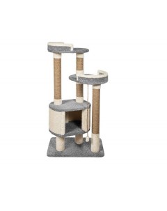 Комплекс для кошек Шустрик с домиком графит ковролин картон 133 см Комфорт хвостиков