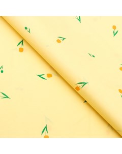 Бумага упаковочная тишью Цветы желтый 50 см х 70 см 17 грамм 10 шт Nobrand