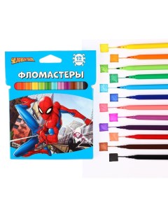 Фломастеры Человек паук 12 цветов вентилируемый колпачок Marvel