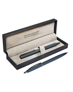 Ручка шариковая поворотная 0 7 мм BERGAMO стержень синий серый металличе Bruno visconti