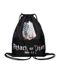 Мешок для обуви 490 х 410 мм с петлей Hatber Атака Титанов черный NMn_14079 Attack on titan