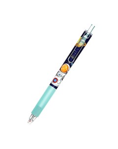 Ручка гелевая автоматическая синяя с резиновым держателем Космонавт МИКС 12 шт Nobrand