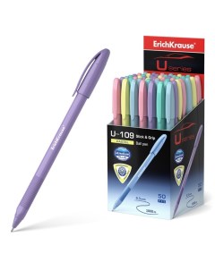 Ручка шариковая U 109 Pastel Stick Grip 1 0 Ultra Glide цвет чернил синий 5 Erich krause