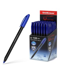 Ручка шариковая U 108 Black Edition Stick узел 1 0 мм чернила синие пониженн Erich krause