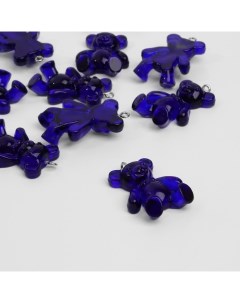 Бусина Мишка набор 10шт 3 4 2 4 1см цвет темно синий Queen fair