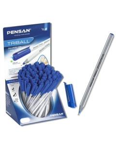 Ручка шариковая масляная Triball узел игла 1 0 мм трехгранная чернила синие ди Pensan