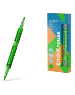 Текстовыделитель для бумаги Visioline V 16 Brush Neon зеленый 0 5 3 5 мм Erich krause