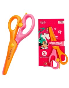 Ножницы детские 13 см пластиковые двухцветные ручки Единорог Минни Маус МИКС Disney