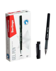 Ручка гелевая Silk touch 0 5 мм черная грип 12 шт Berlingo