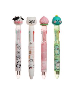 Ручка шариковая автоматическая многоцветная 4 цвета Животные МИКС 50 шт Nobrand