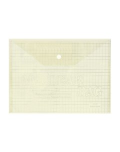 Папка конверт на кнопке А4 80 мкм Клетка тонированная желтая 12 шт Calligrata