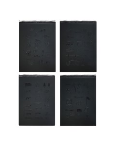 Скетчбук А4 30 черных листов плотность 110 гр твердая подложка на гребне Па Calligrata