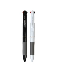 Ручка шариковая автоматическая 3 х цветная стержень 0 8мм МИКС с резиновым держателем 5 Nobrand