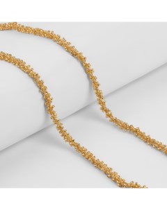 Тесьма декоративная с бисером 6 мм 2 1 м цвет золотой Арт узор