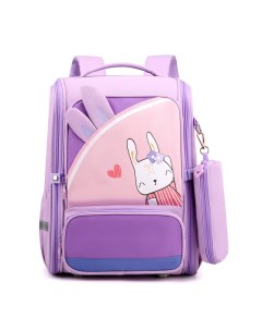 Рюкзак школьный для девочек подростков с пеналом фиолетовый Mibackpack