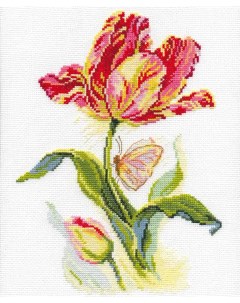 Набор для вышивания Тюльпан и бабочка 19х25 см 2 14 Alisa