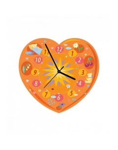 Сборная пазл игрушка Часы Сердечко оранжевое с часовым мех Материал картон изолон Умная бумага