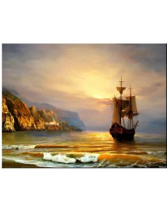 Картина по номерам Корабль на закате Роспись по холсту 40х50 см GB70067 с 8 лет Supertoys