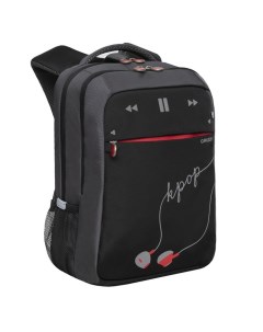 Рюкзак школьный 39 х 26 х 19 см 156 черный серый красный RB 156 2_6 Grizzly