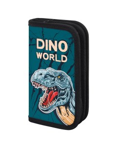 Пенал школьный Dino world 272249 для мальчиков для карандашей ручек 2 отдел Пифагор
