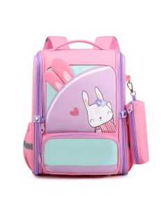 Рюкзак школьный для девочек подростков с пеналом розовый Mibackpack