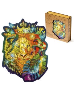 Пазл Король лев деревянный с двухслойной крышкой размер M Zufa