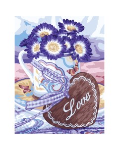 Картина по номерам на картоне С любовью 30 40 с акриловыми красками и кистями Три совы