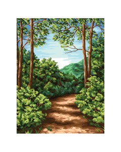 Картина по номерам на холсте Лесная тропа 40 50 с акриловыми красками и кистями Три совы