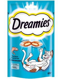 Лакомство для кошек подушечки с лососем 140 г Dreamies