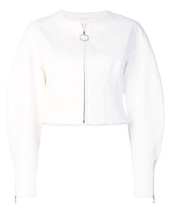 Jonathan simkhai укороченный пиджак с объемными рукавами 4 белый Jonathan simkhai